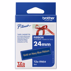 Brother TZE-RN54 label-making tape Gold on navy