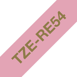 Brother TZE-RE54 label-making tape Gold on Pink