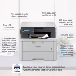 Brother MFC-L3520CDWE EcoPro Ready 3-in-1 colour laser printer - Additional view 7