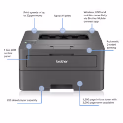 Brother HL-L2445DW wireless laser printer - Additional view 7