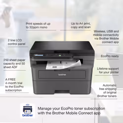 Brother DCP-L2627DWE EcoPro Ready 3-in-1 Mono Laser Printer - Additional view 8