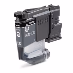 Brother LC521BK Genuine Ink Cartridge - Black, Black, 1 pc(s), 500 pages, Single pack
