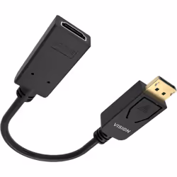 Vision TC-DPHDMI/BL video cable adapter HDMI Type A (Standard) DisplayPort Black - Additional view 7