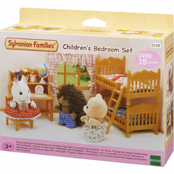 Sylvanian Families 5455 Persian Cat Family Dolls, Multicolor & 5338 Children's Bedroom Set, Multicolor