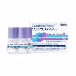Santen Pharmaceutical Soft Santia 5ml x 4, 5 ml, Dropping bottle, Liquid drops, Sodium Hyaluronate, Eyestrain, Box
