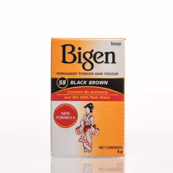 BIGEN Permanent Powder Hair Colour Black Brown 58