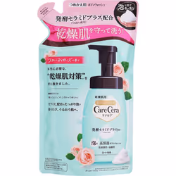Rohto Carecera Bubble Moisturizing Body Wash - Fruity Rose Fragrance - Refill 385ml Dry/Sensitive Skin Body Soap Directions f ...