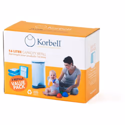 Korbell Nappy Disposal Bin Liners - Standard (16 Litre) - 3 Refills Value Pack