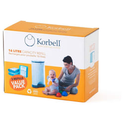 Korbell Nappy Disposal Bin Liners - Standard (16 Litre) - 3 Refills Value Pack