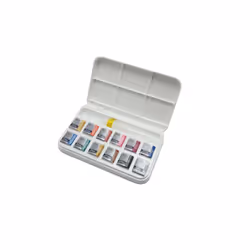 Winsor & Newton Cotman Half Pan with 12 Colors Water Brush