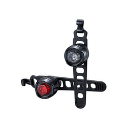 CATEYE ORB SET FRONT/REAR BATTERY LIGHT: POLISHED BLACK