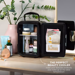 Russell Hobbs Mini Cooler RH4CLR1001B 4L/6 Can Portable Mini Cooler & Warmer for Drinks, Cosmetics/Makeup/Skincare, AC/