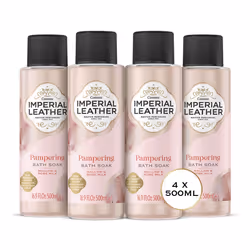 Pampering Bath Soak, Mallow and Rose Milk, Rich and Creamy Bubble Bath, Gentle Skin Care, Bulk Buy, Pack of 4 x 500 ml