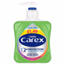 Carex Aloe Vera Antibacterial Hand Wash 250ml (Pack of 6)