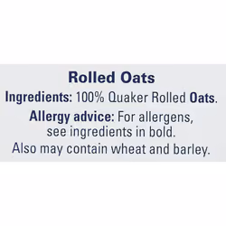 Quaker Rolled Oats 100% Wholegrain Source of Fibre No Added Sugar Pack 1kg