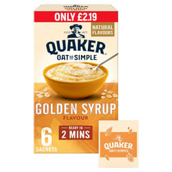 Quaker Oat So Simple Golden Syrup Porridge Sachets 6x36g ( pack of 8 )