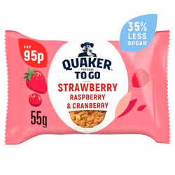 Quaker Porridge To Go Mixed Berries Breakfast Bar 55g ( pack of 12 )