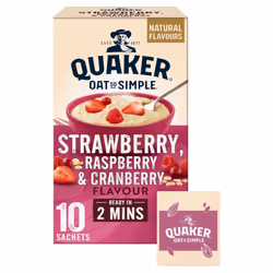 Oat So Simple Strawberry and Raspberry Porridge, 10 x sachets