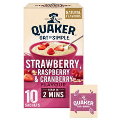 Oat So Simple Strawberry and Raspberry Porridge, 10 x sachets