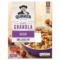 5 x Quaker Oat Raisin Granola 500g