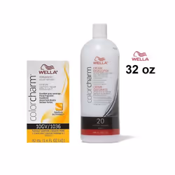 32oz) Wella Color Charm Haircolor 10GV Honey Blonde - 10GV + Developer (Vol. 20