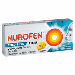 Nurofen Cold & Flu Relief 200mg/5mg Tablets 8 Tablets 25g (Pack of 6)