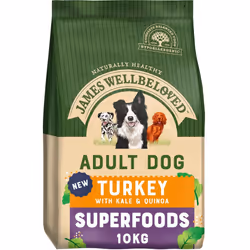 10kg James Wellbeloved Superfoods Adult Dog Food Turkey with Kale & Quinoa
