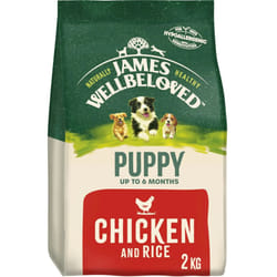 2kg James Wellbeloved Natural Puppy Complete Dry Dog Food Chicken & Rice