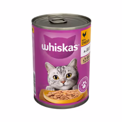 Whiskas Adult Wet Cat Food Chicken in Jelly Tin 400g (Pack of 12)