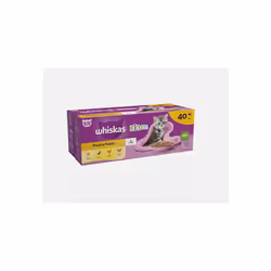 120 x 85g Whiskas 2-12mths Cat Pouches Poultry Feasts in Jelly