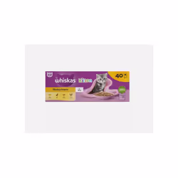 120 x 85g Whiskas 2-12mths Cat Pouches Poultry Feasts in Jelly