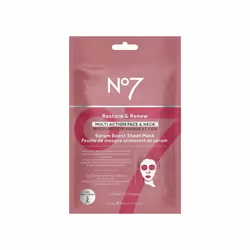 No7 Restore & Renew Multi Action Face & Neck Serum Boost Sheet Mask - Anti Aging Skin & Neck Firming Wrinkle Reducing Mask - ...