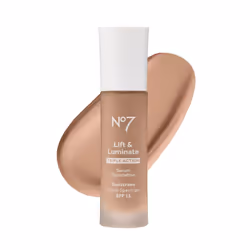 No7 Lift & Luminate Triple Action Serum Foundation - Sandalwood - Liquid Foundation Makeup with SPF 15 for Dewy Glowy Base - ...