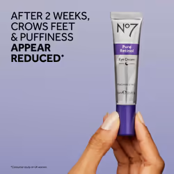 No7 Pure Retinol Eye Cream - Under Eye Cream for Wrinkles  Fine Lines & Puffiness with 0.5% Retinol - Infused with Shea Butter to Smooth and Hydrate S