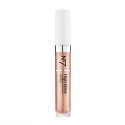 No7 High Shine Lip Gloss - Pink Latte - Moisturizing  High-Shine Lip Gloss with Jojoba Oil for Lips - Hydrating  Longwear Lip Makeup - Non-Sticky Form