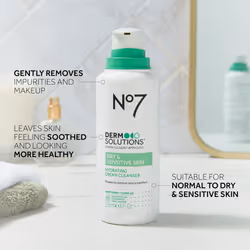 No7 Derm Solutions Hydrating Cream Cleanser for Normal to Dry & Sensitive Skin (16 Fl Oz)