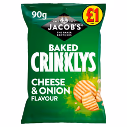Jacob's Baked Crinklys Cheese & Onion Snacks 90g x15