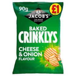 Jacob's Baked Crinklys Cheese & Onion Snacks 90g x15