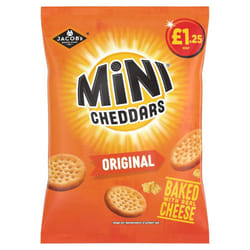 Jacob's Mini Cheddars Original Snacks 90g ( pack of 15 )