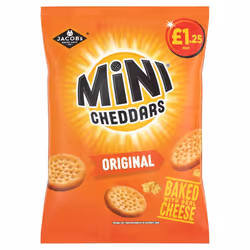 Jacob's Mini Cheddars Original Snacks 90g ( pack of 15 )