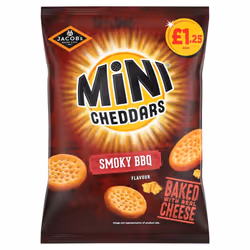 Jacob's Mini Cheddars Smoky BBQ Snacks 90g ( Pack of 15 )
