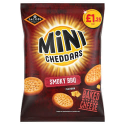 Jacob's Mini Cheddars Smoky BBQ Snacks 90g ( Pack of 15 )