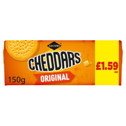 Jacob's Cheddars Original Biscuits150g ( pack of 12 )