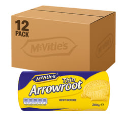 Arrowroot Biscuits McVitie's Thin 200g x 12 Packs