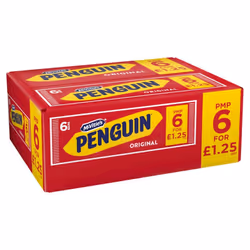 McVitie's Penguin Milk Chocolate Biscuit Bars 6pk 25g ( Pack of 12 )