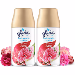 Glade Automatic Air Freshener Spray, Auto Spray Odour Eliminator & Room Fragrance, 269 ml Refill, Cherry & Peony, 2 Refills