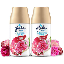 Glade Automatic Air Freshener Spray, Auto Spray Odour Eliminator & Room Fragrance, 269 ml Refill, Cherry & Peony, 2 Refills