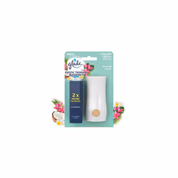 Touch & Fresh Air Freshener Holder and Refill, Touch Activated Odour Eliminator for Bathroom & Home, Tropical Blossoms, 1 Sta ...