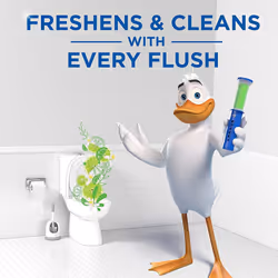 Duck Toilet Fresh Disc, Toilet Cleaner Kit Including Holder and 3 Refills, Lime