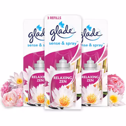 Glade Sense & Spray Diffuser Refills, Automatic Air Freshener Refills for Home, Pack of 3, Relaxing Zen